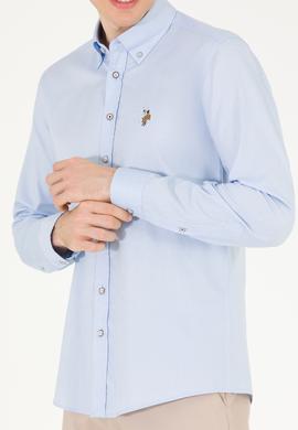 Erkek Açık Mavi Uzun Kollu Basic Gömlek - 50263099006