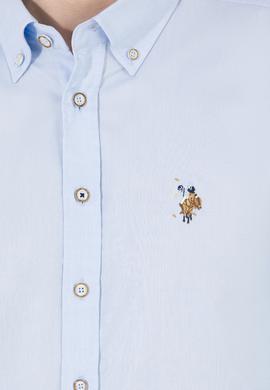 Erkek Açık Mavi Uzun Kollu Basic Gömlek - 50263099006