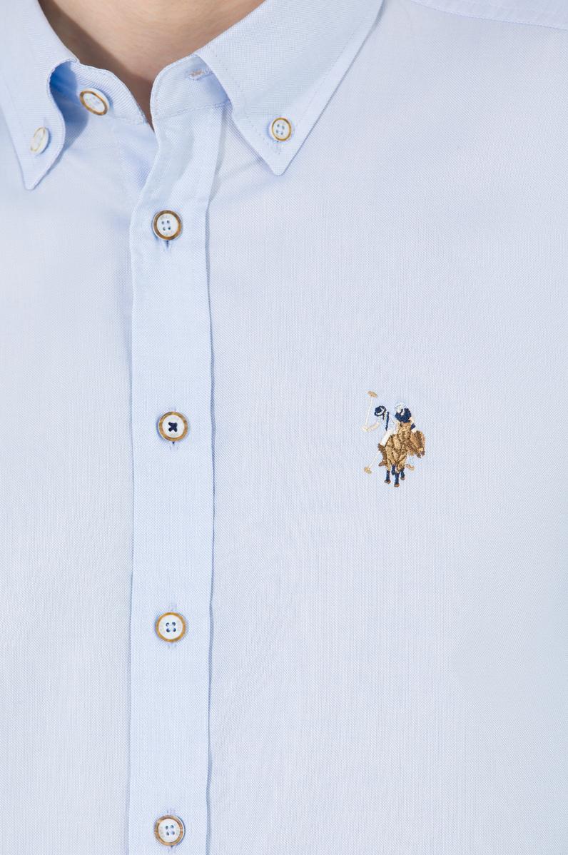 Erkek Açık Mavi Uzun Kollu Basic Gömlek