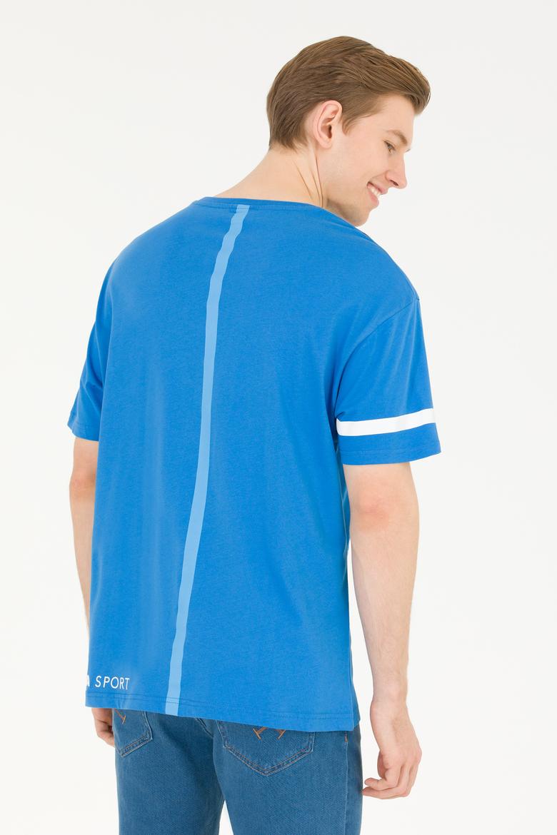 Erkek Saks Comfort Bisiklet Yaka Tişört - 50263276021