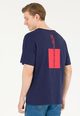 Erkek Lacivert Comfort Bisiklet Yaka Tişört - 50263285009