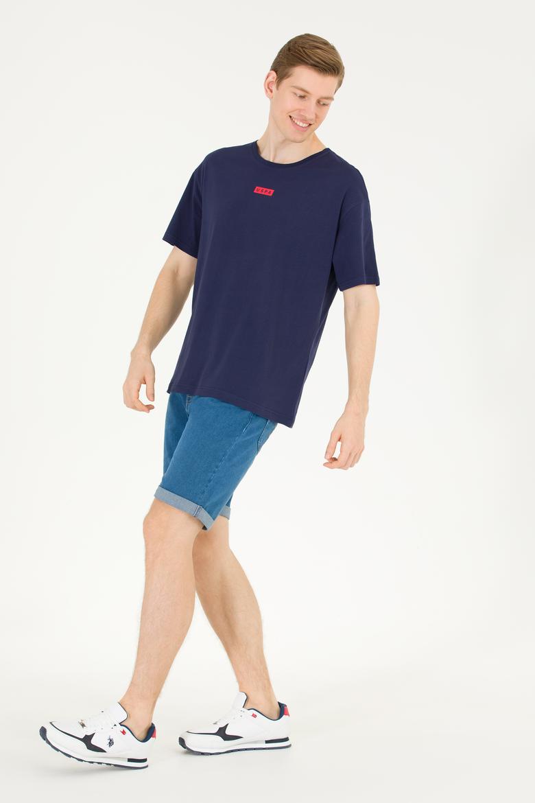 Erkek Lacivert Comfort Bisiklet Yaka Tişört - 50263285009