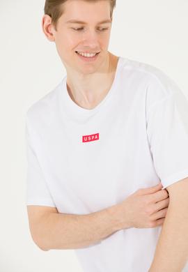 Erkek Beyaz Comfort Bisiklet Yaka Tişört - 50263285023