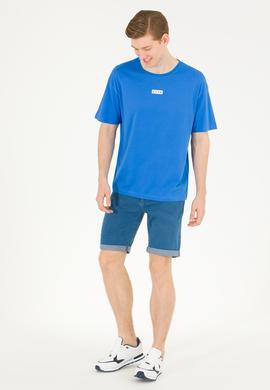 Erkek Saks Comfort Bisiklet Yaka Tişört - 50263285031