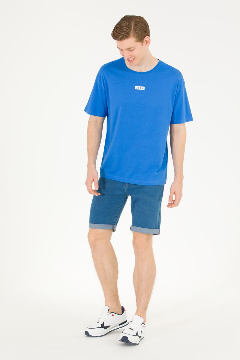 Erkek Saks Comfort Bisiklet Yaka Tişört - 50263285031