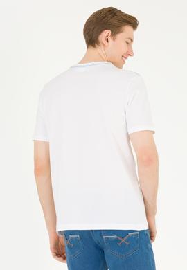 Erkek Beyaz Bisiklet Yaka Tişört - 50263294038