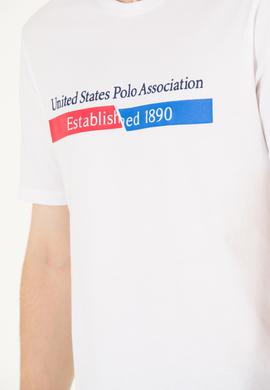 Erkek Beyaz Bisiklet Yaka Tişört - 50263294038