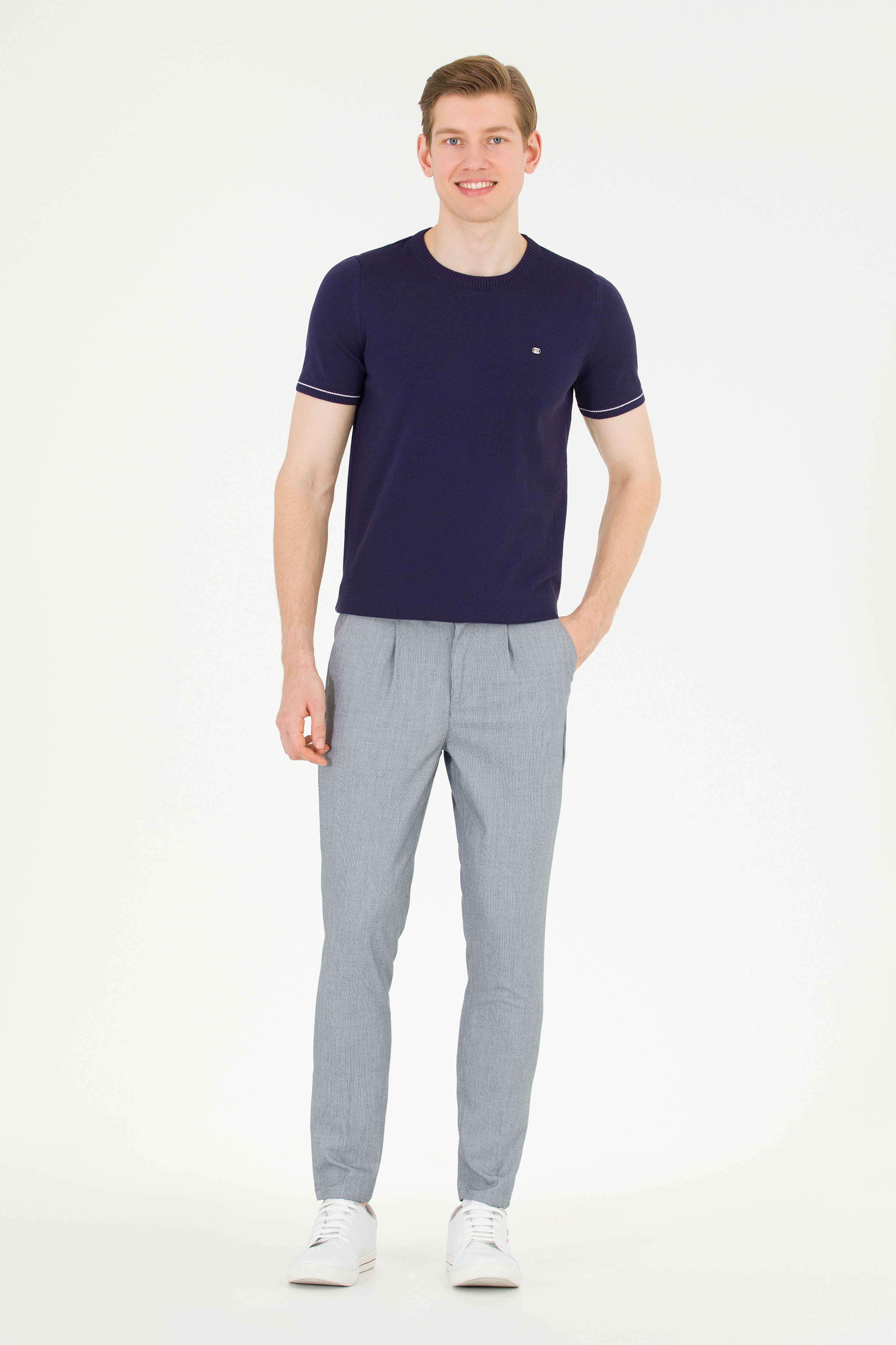 Erkek Carrot Fit Lacivert Kanvas Pantolon