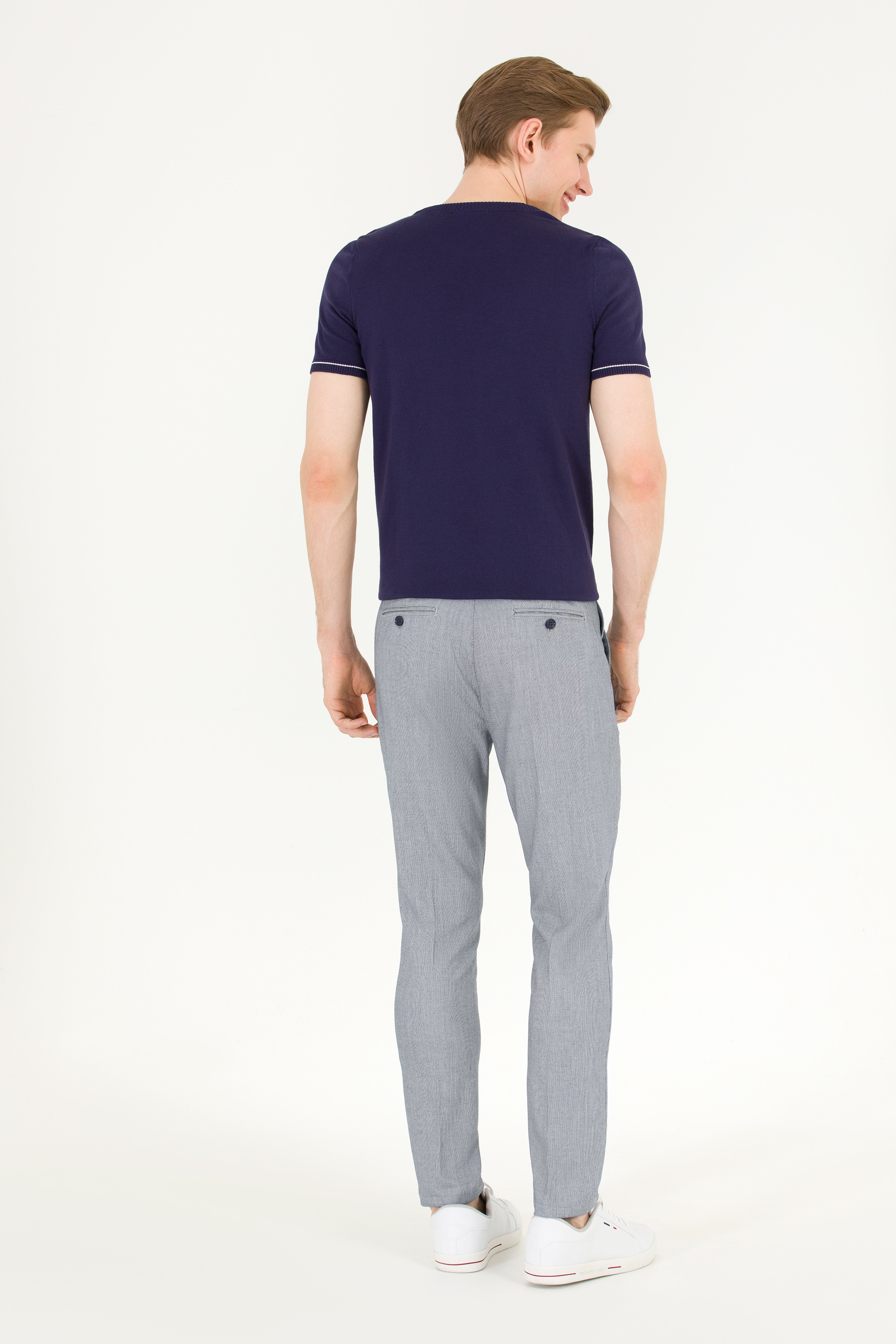 Erkek Carrot Fit Lacivert Kanvas Pantolon
