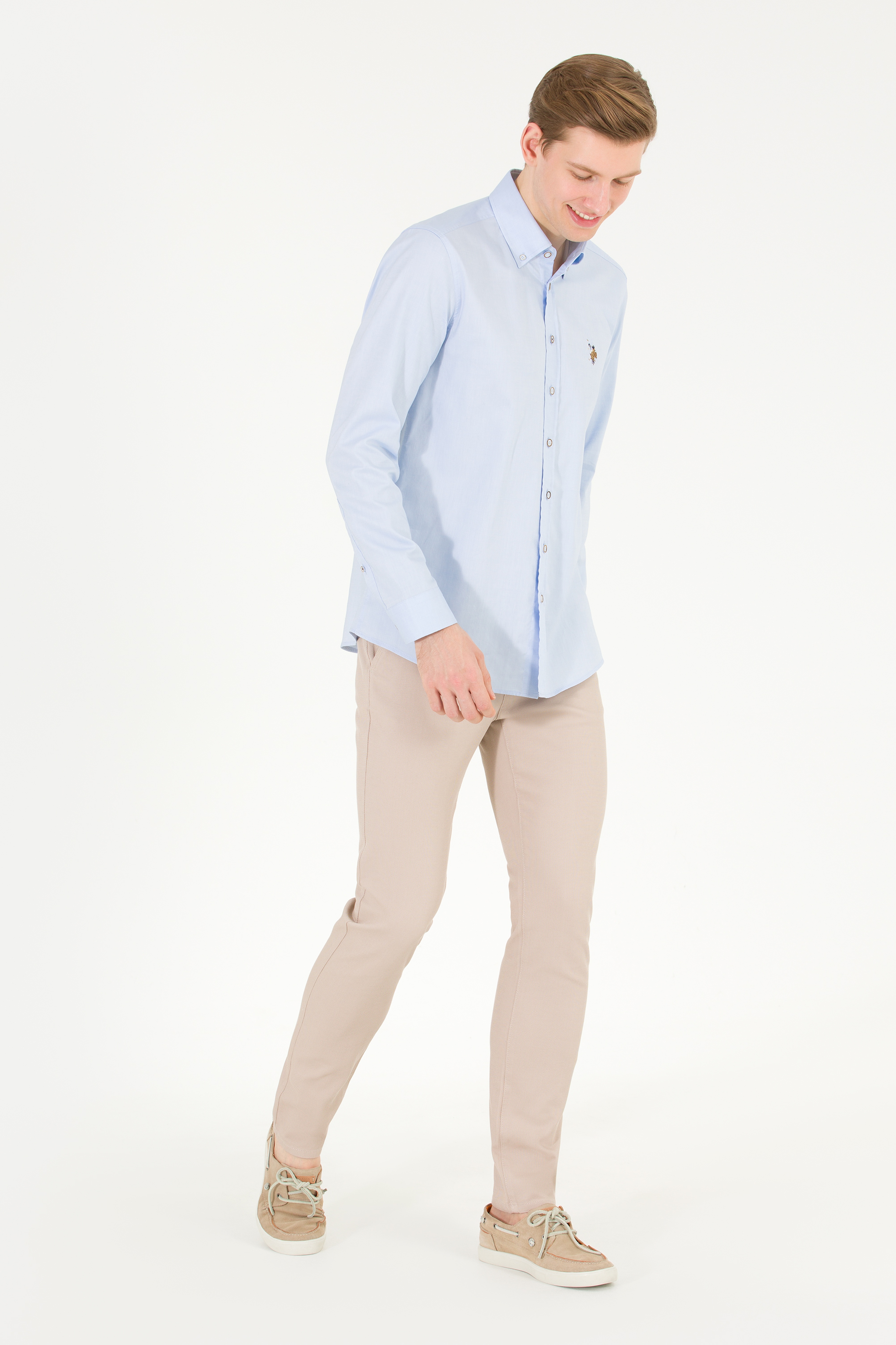 Erkek Slim Fit Taş Kanvas Pantolon - Image 3