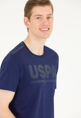 Erkek Lacivert Bisiklet Yaka Tişört - 50269180020