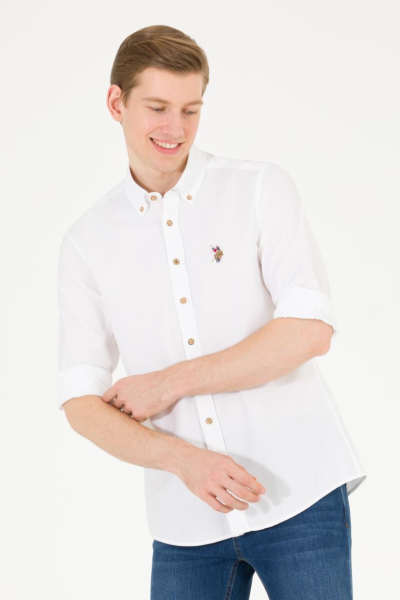 Erkek Beyaz Uzun Kollu Gömlek