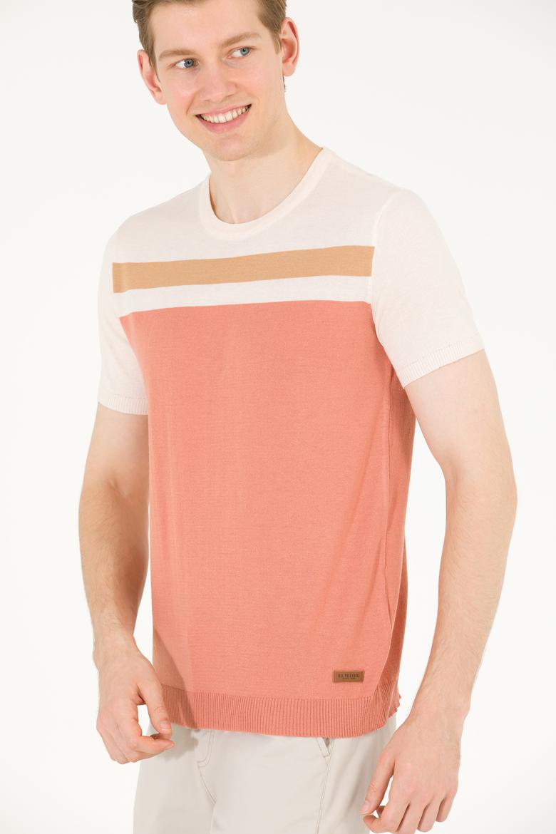 Erkek Pudra Bisiklet Yaka Triko Kazak - 50264624014