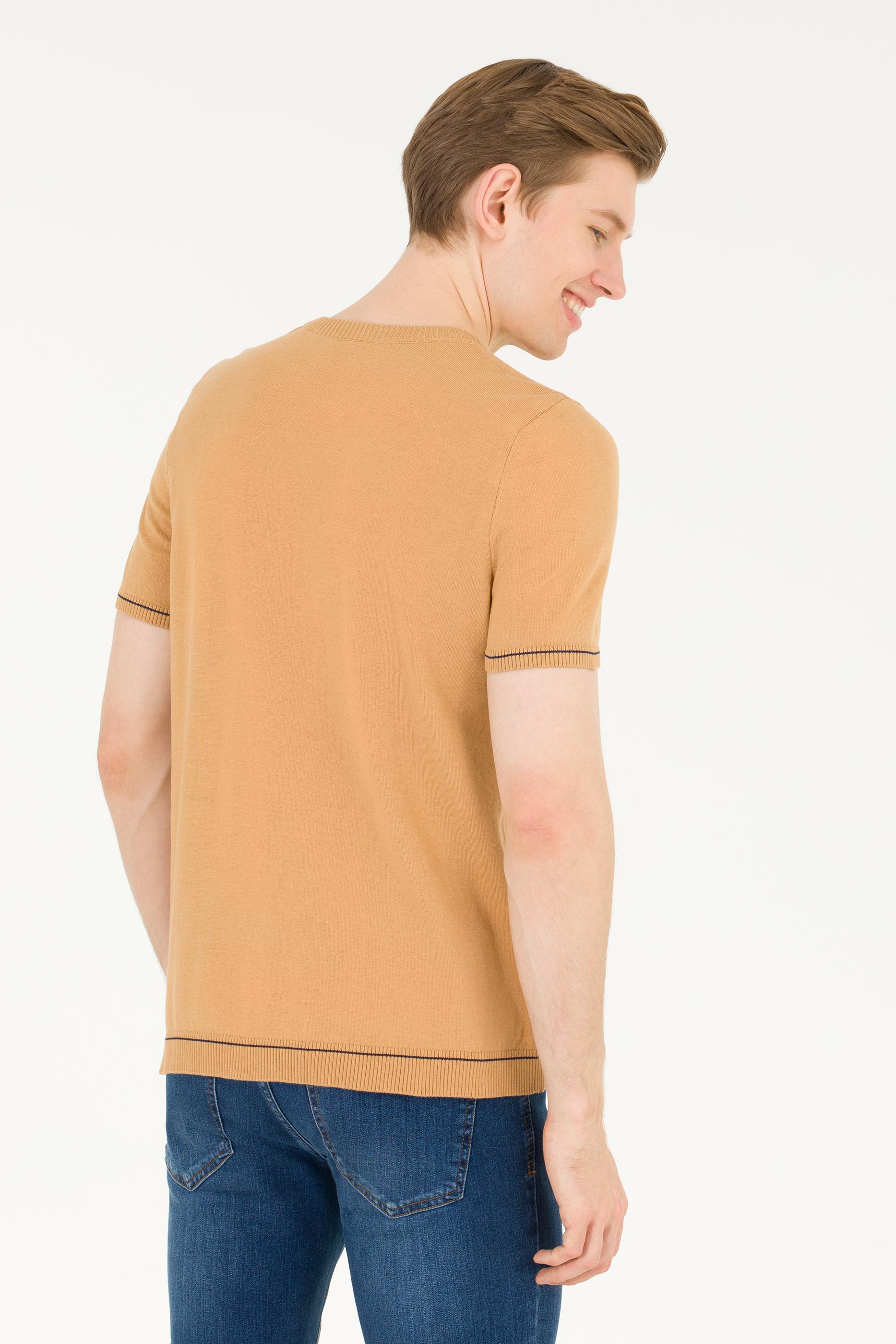 Erkek Camel Bisiklet Yaka Triko Kazak