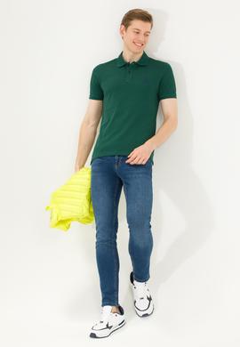 Erkek Koyu Yeşil Basic Polo Yaka Tişört - 50263238198