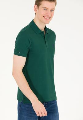 Erkek Koyu Yeşil Basic Polo Yaka Tişört - 50263238198