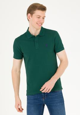 Erkek Koyu Yeşil Basic Polo Yaka Tişört - 50263238198