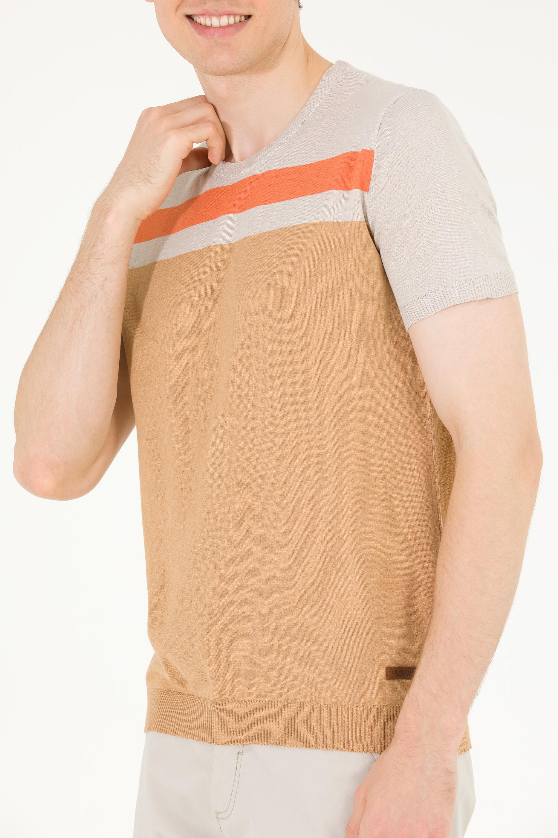 Erkek Camel Bisiklet Yaka Triko Kazak