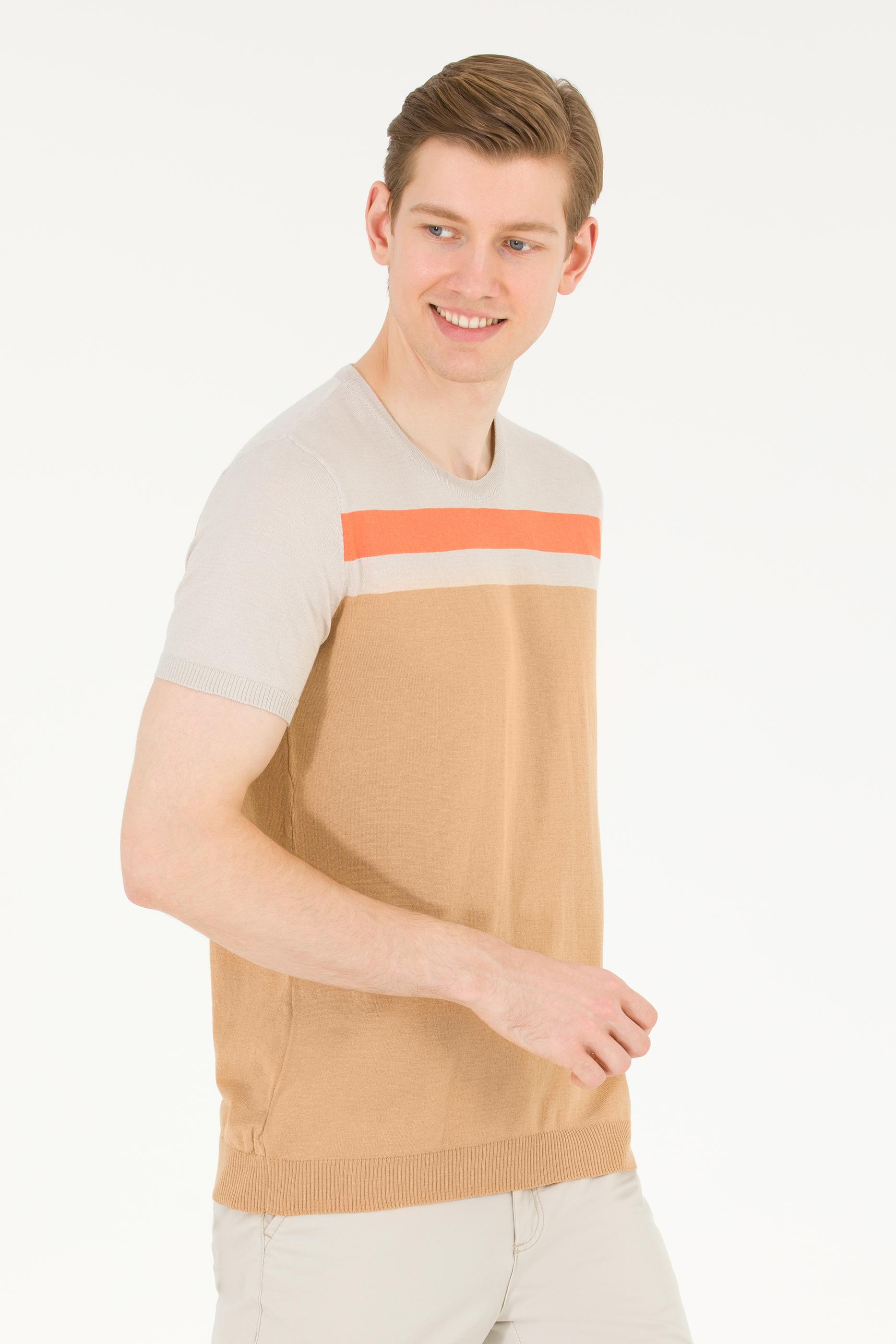 Erkek Camel Bisiklet Yaka Triko Kazak