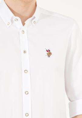 Erkek Beyaz Uzun Kollu Basic Gömlek - 50263099013