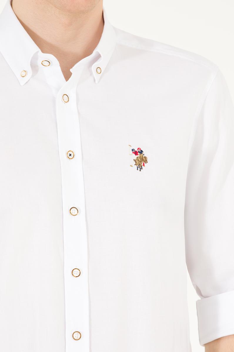 Erkek Beyaz Uzun Kollu Basic Gömlek