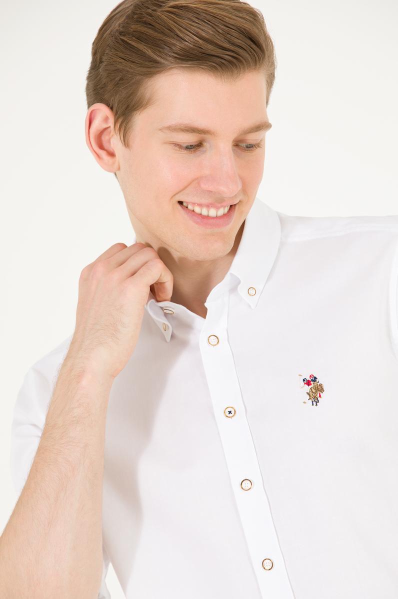 Erkek Beyaz Uzun Kollu Basic Gömlek