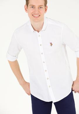 Erkek Beyaz Uzun Kollu Basic Gömlek - 50263099013