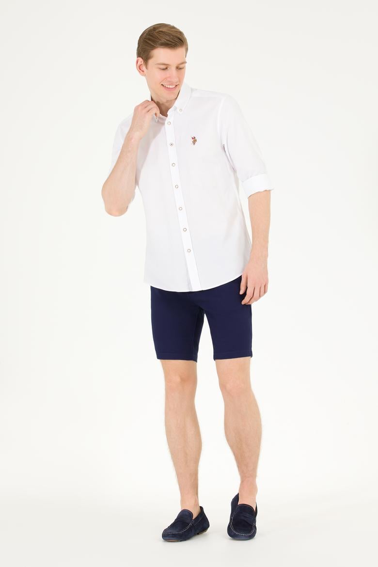 Erkek Beyaz Uzun Kollu Basic Gömlek - 50263099013