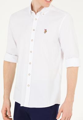 Erkek Beyaz Uzun Kollu Basic Gömlek - 50263099013