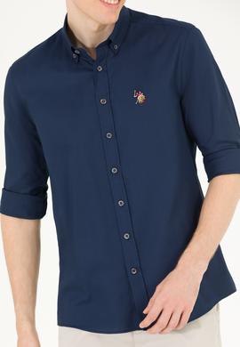 Erkek Lacivert Uzun Kollu Basic Gömlek - 50263099025