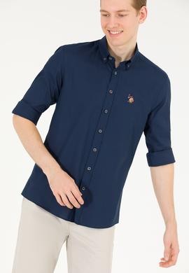 Erkek Lacivert Uzun Kollu Basic Gömlek - 50263099025