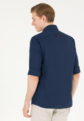 Erkek Lacivert Uzun Kollu Basic Gömlek - 50263099025