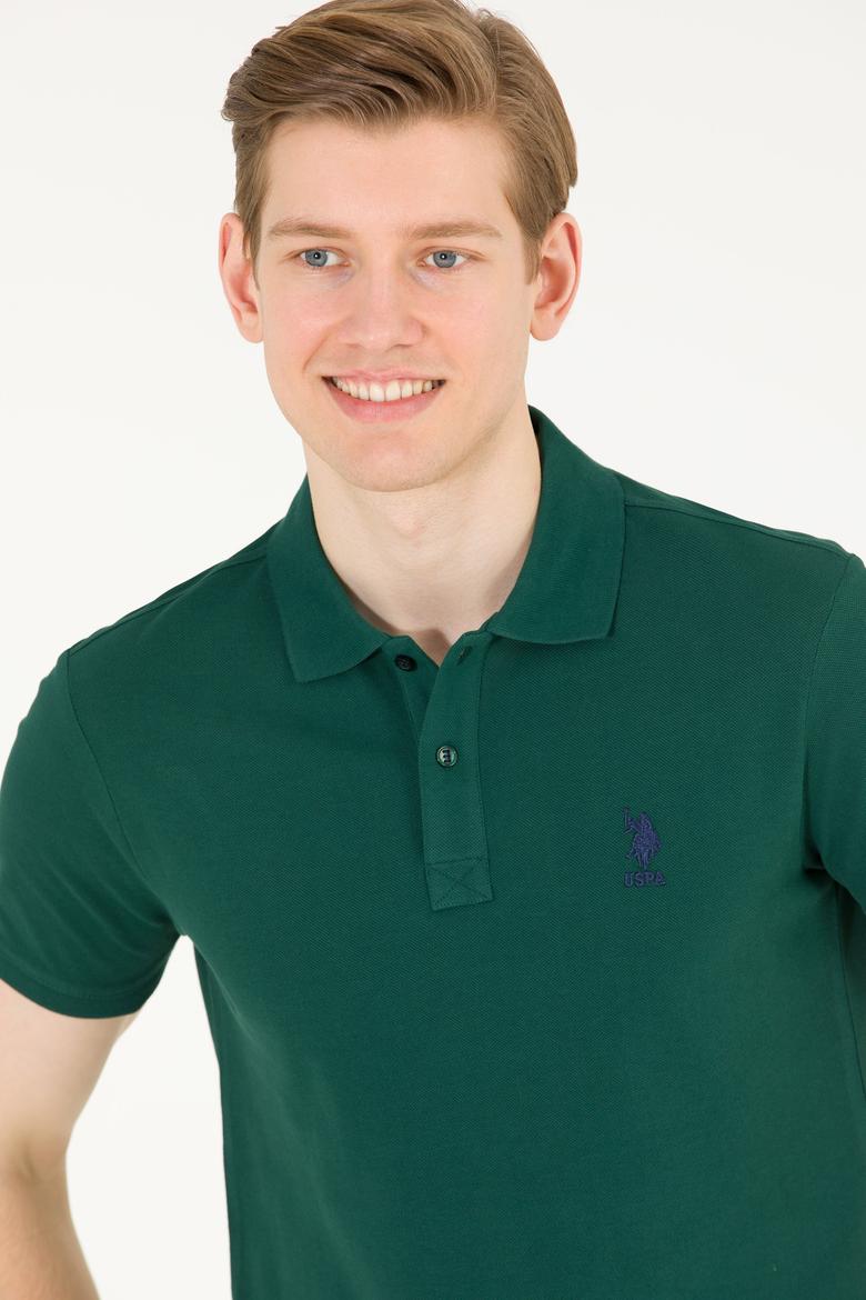 Erkek Koyu Yeşil Basic Polo Yaka Tişört - 50263238198