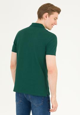 Erkek Koyu Yeşil Basic Polo Yaka Tişört - 50263238198