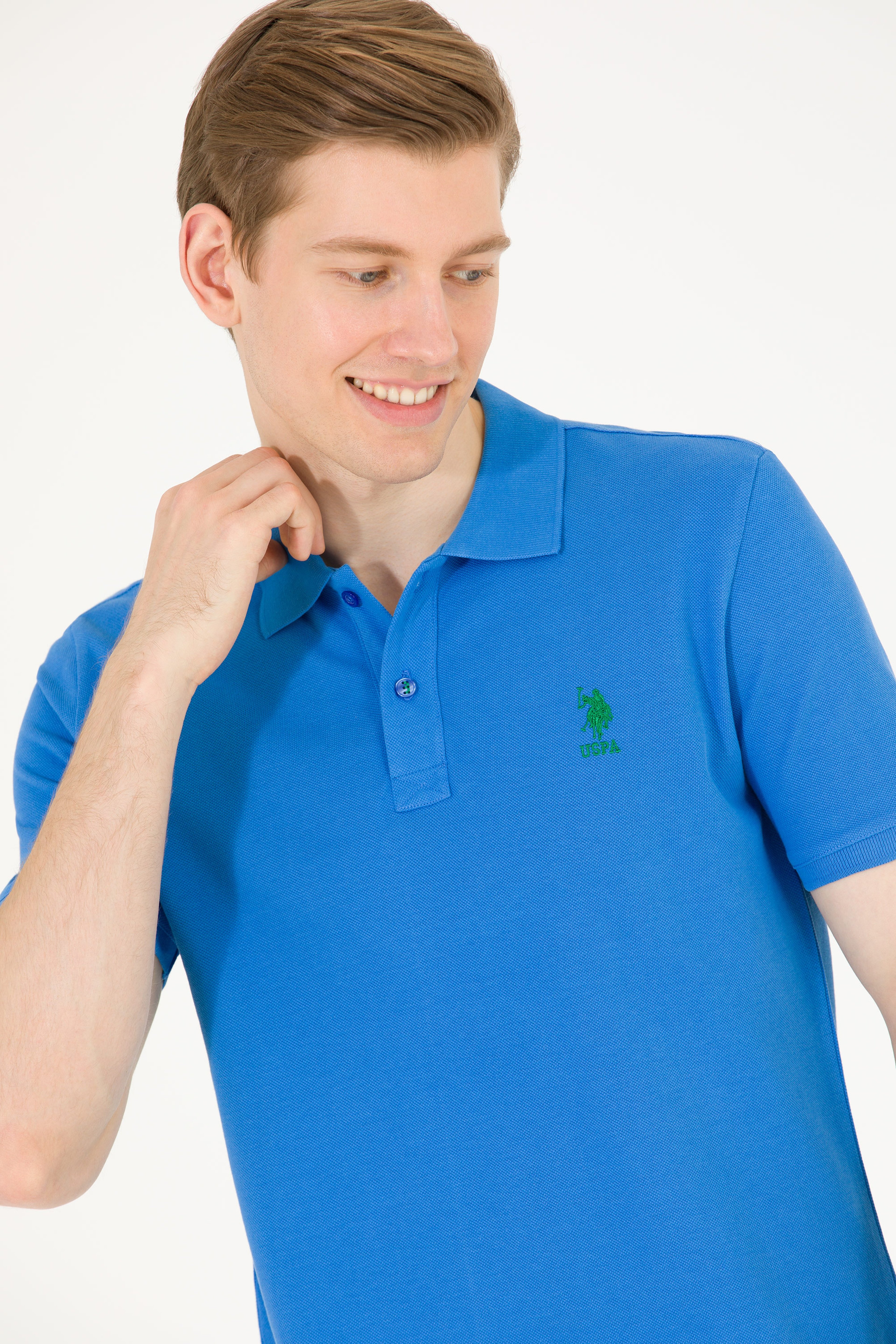 Erkek Saks Basic Polo Yaka Tişört - Image 2