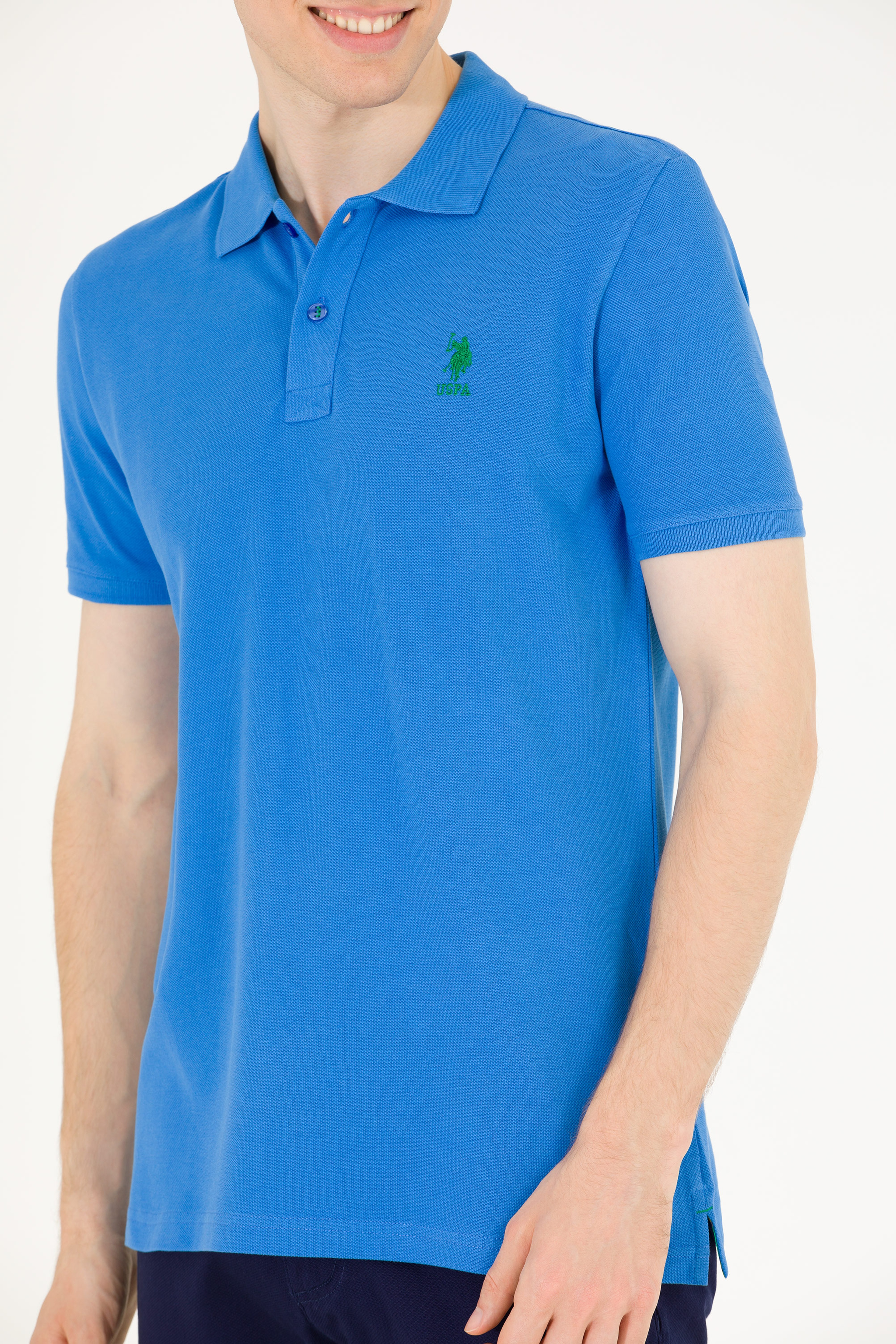 Erkek Saks Basic Polo Yaka Tişört
