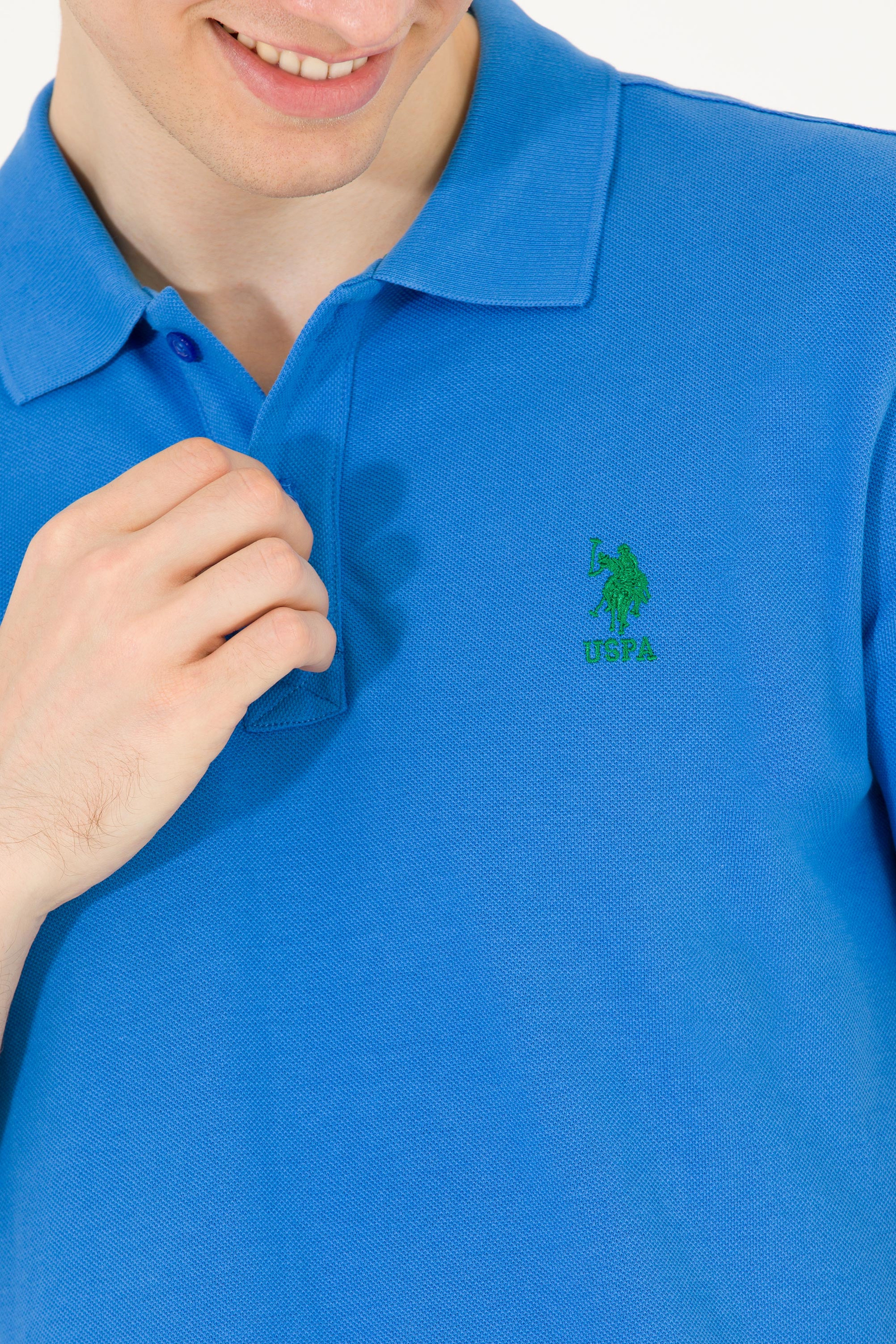 Erkek Saks Basic Polo Yaka Tişört - Image 7