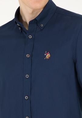 Erkek Lacivert Uzun Kollu Basic Gömlek - 50263099025