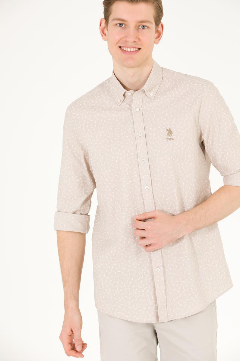 Erkek Taş Uzun Kollu Gömlek