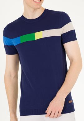 Erkek Lacivert Bisiklet Yaka Triko Kazak - 50262475008