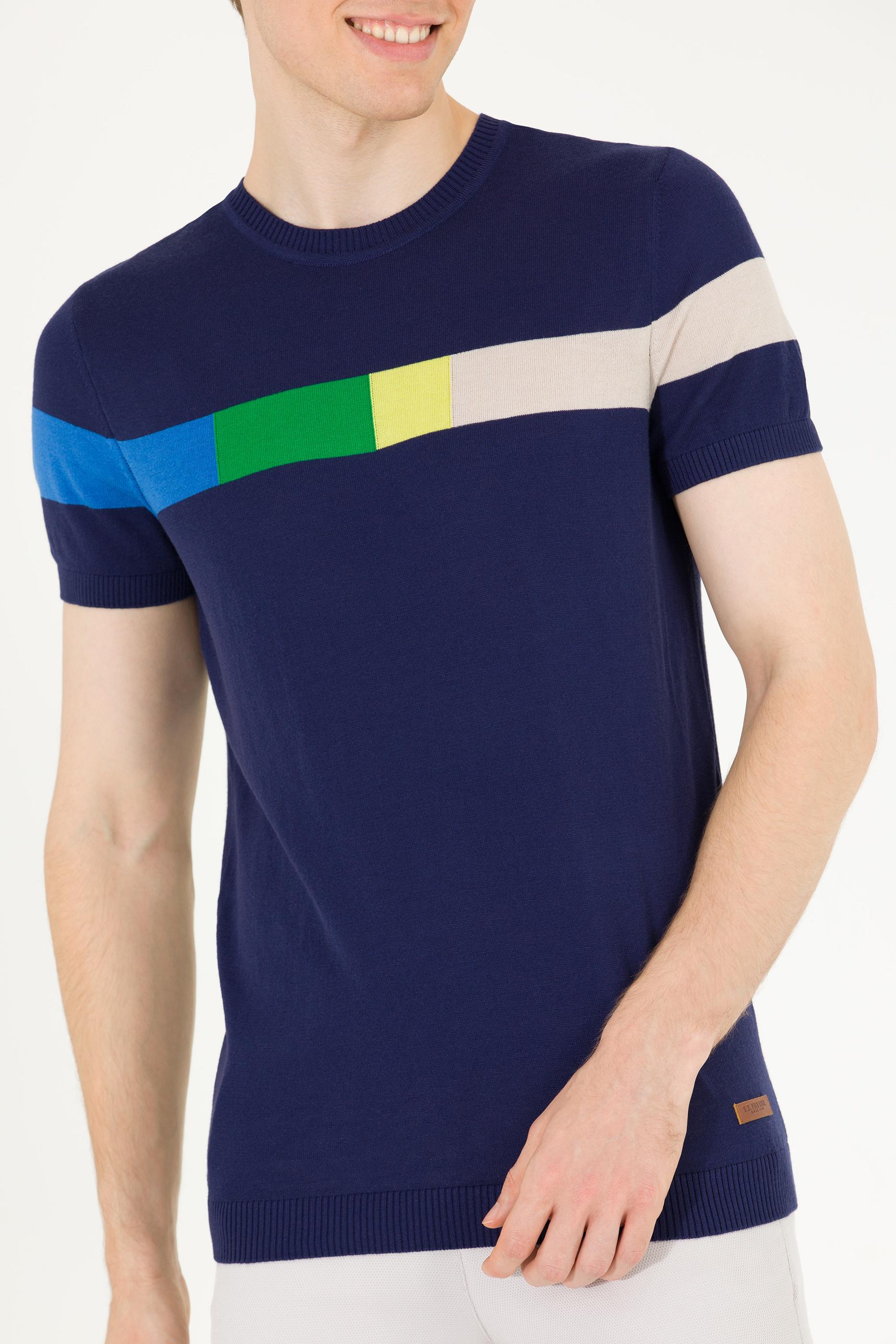 Erkek Lacivert Bisiklet Yaka Triko Kazak