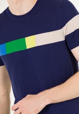 Erkek Lacivert Bisiklet Yaka Triko Kazak - 50262475008