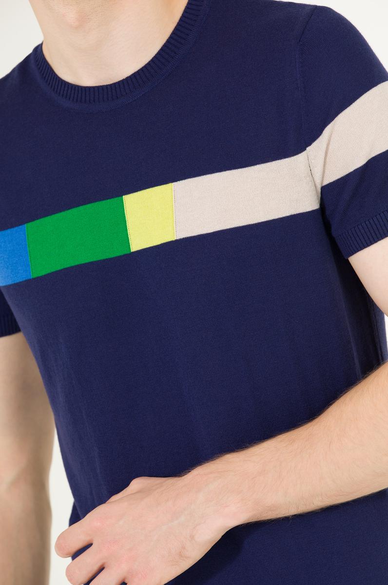 Erkek Lacivert Bisiklet Yaka Triko Kazak