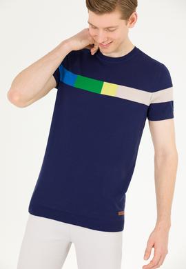 Erkek Lacivert Bisiklet Yaka Triko Kazak - 50262475008