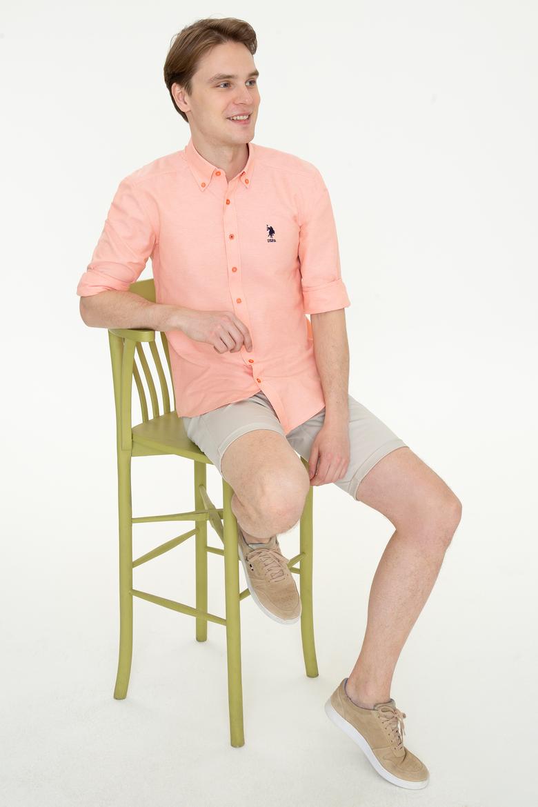 Erkek Somon Uzun Kollu Basic Gömlek