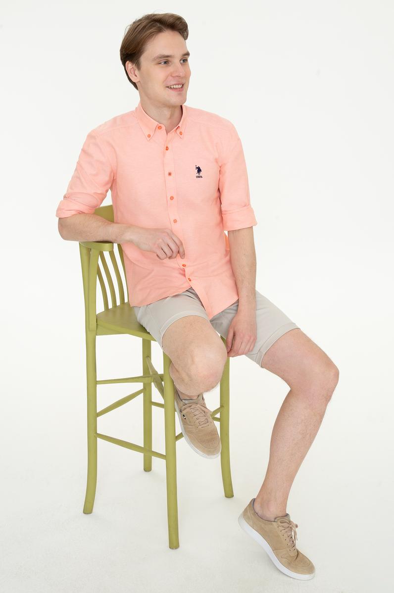 Erkek Somon Uzun Kollu Basic Gömlek