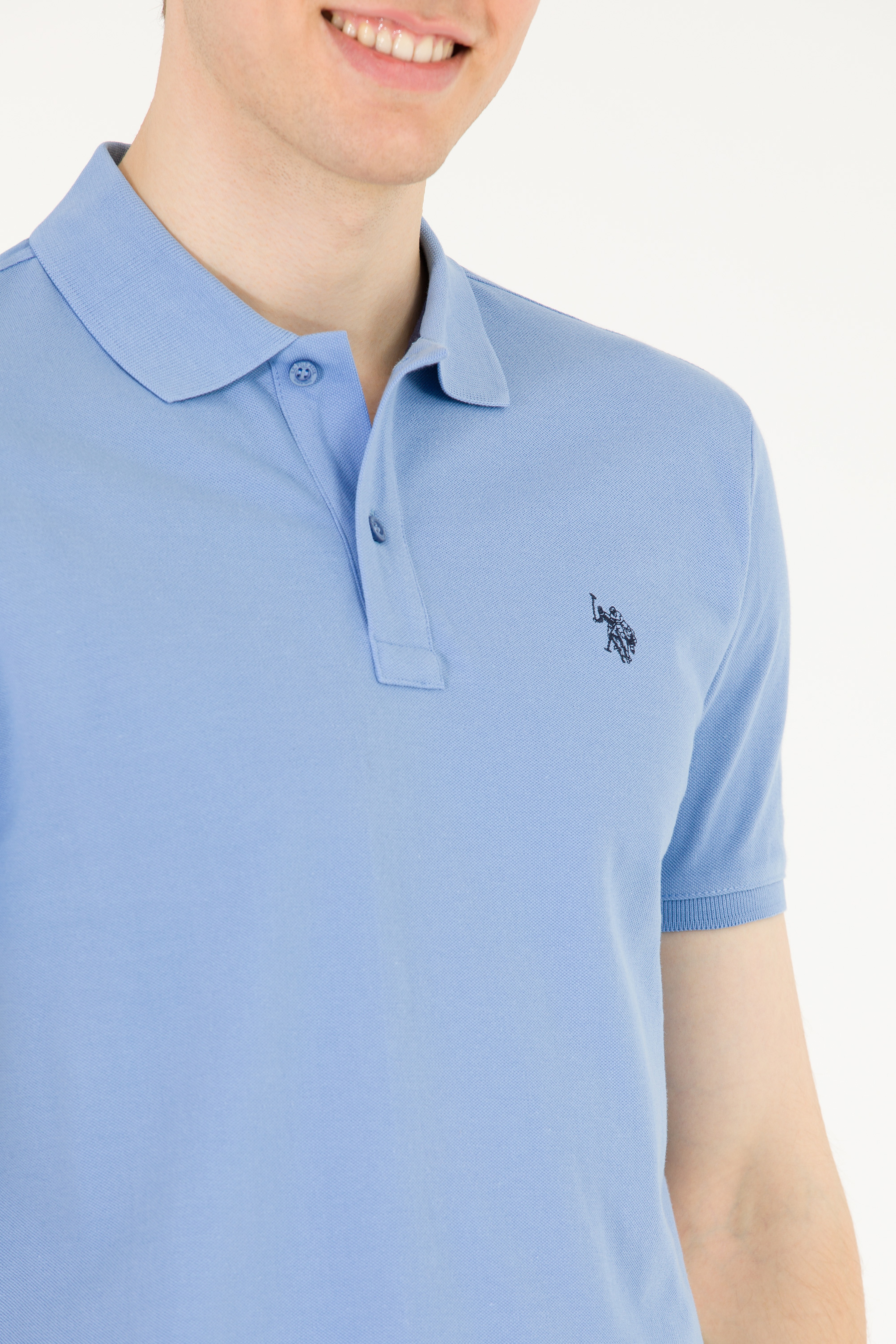 Erkek Koyu Mavi Basic Polo Yaka Tişört - Image 7