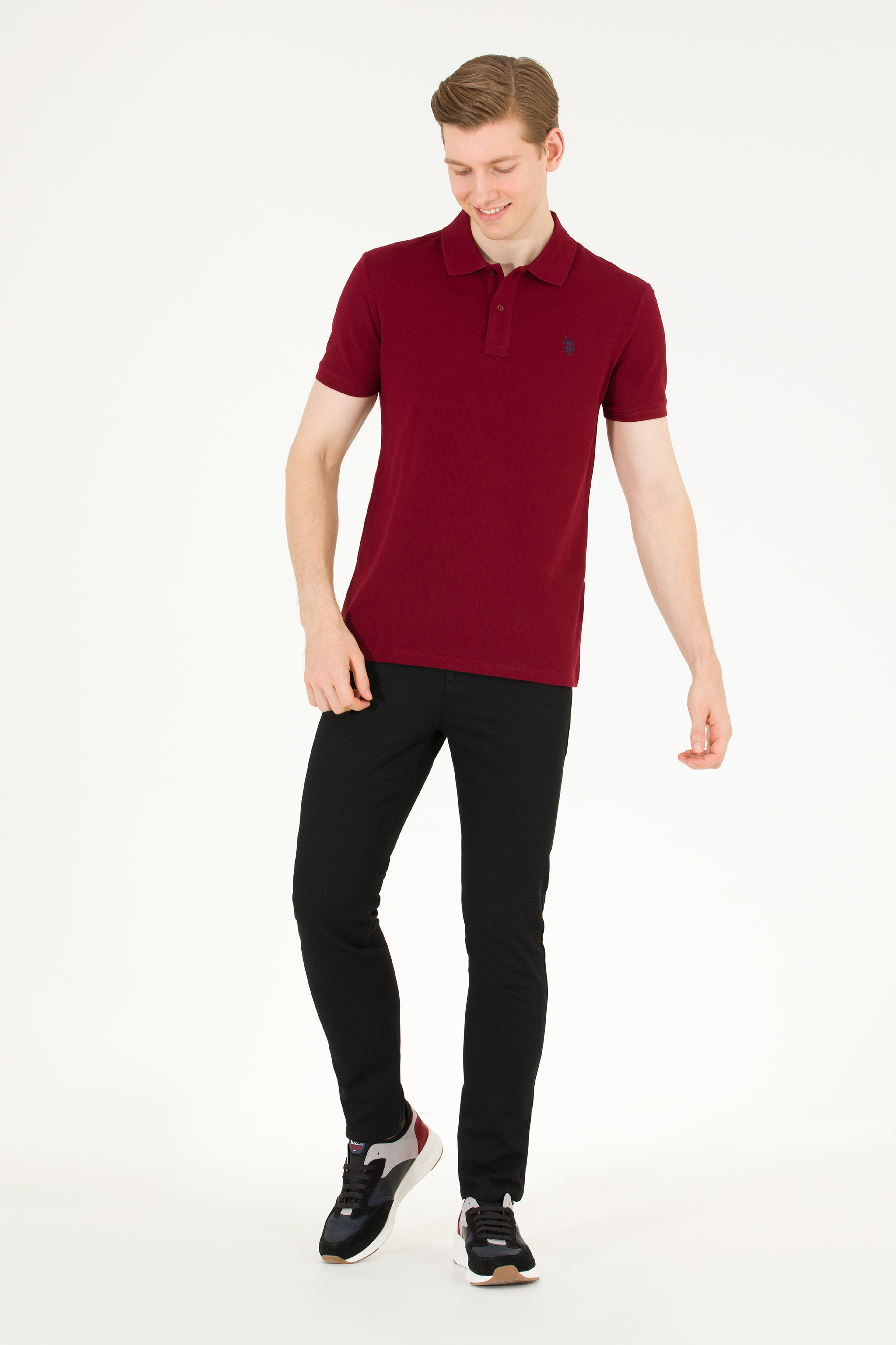 Erkek Plum Basic Polo Yaka Tişört - Image 4