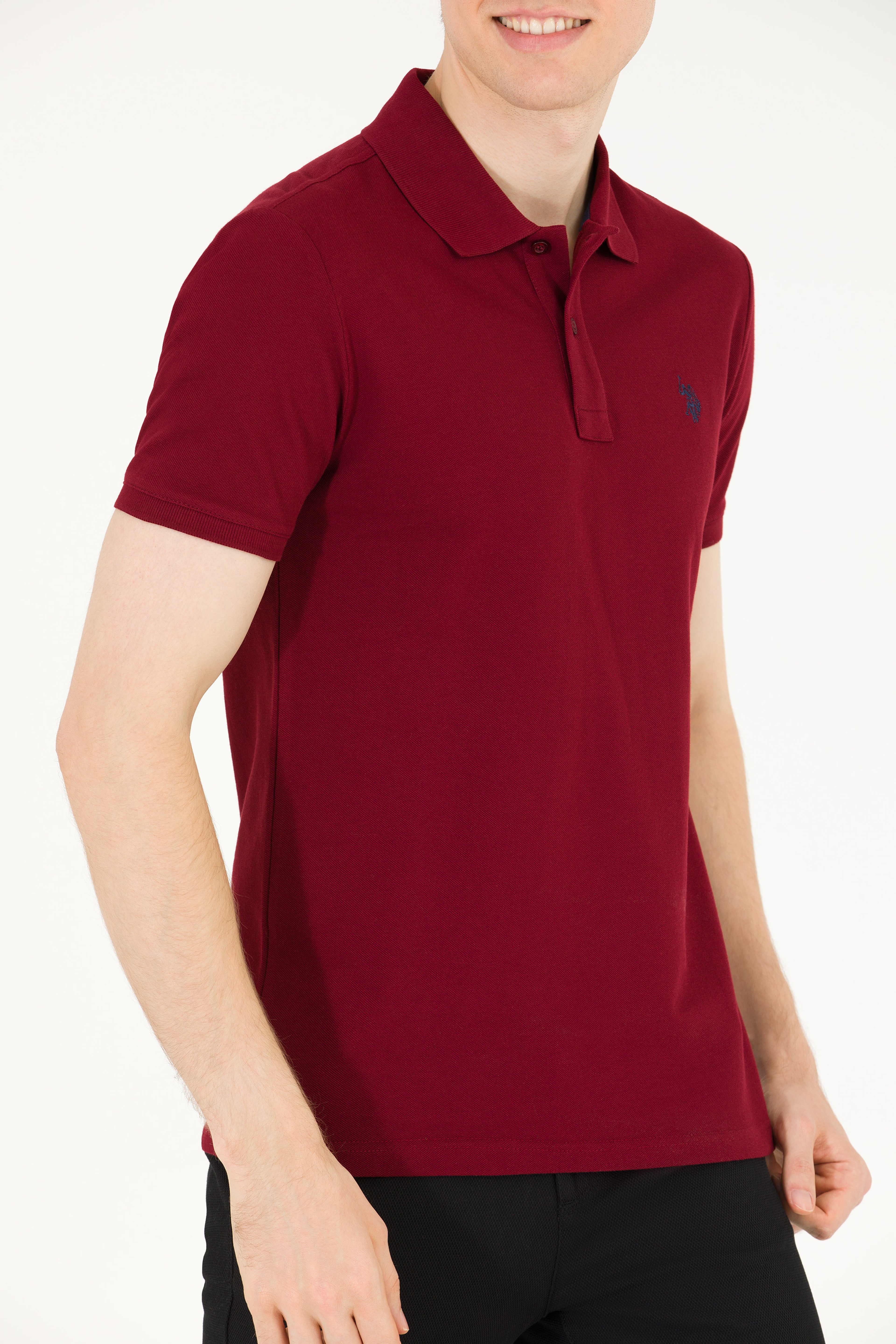 Erkek Plum Basic Polo Yaka Tişört - Image 6