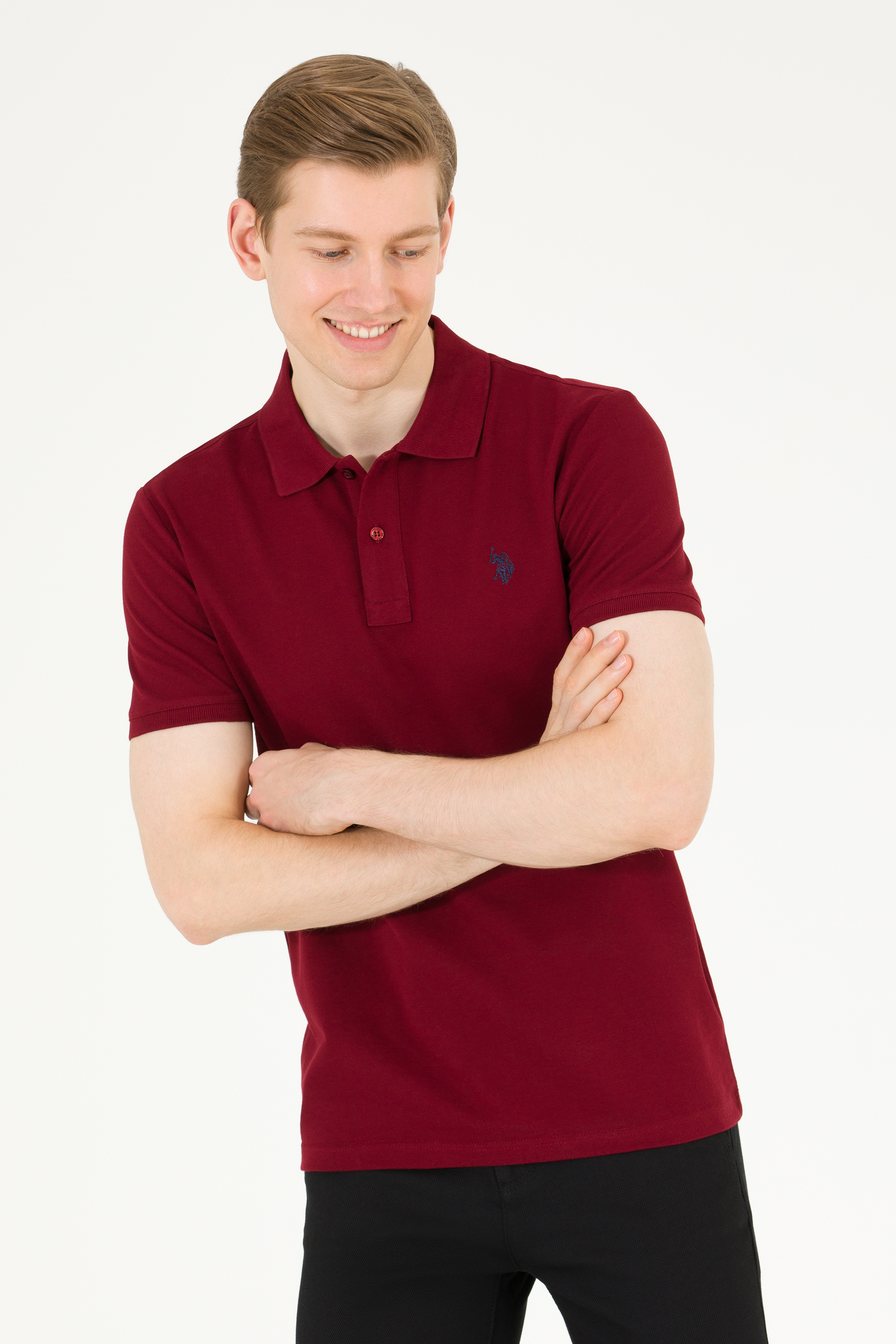 Erkek Plum Basic Polo Yaka Tişört